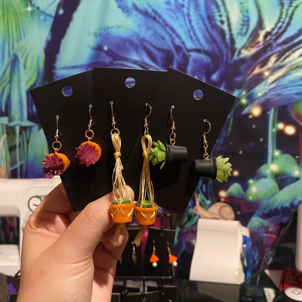 Succulent earrings